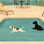Dogs at Pool Print