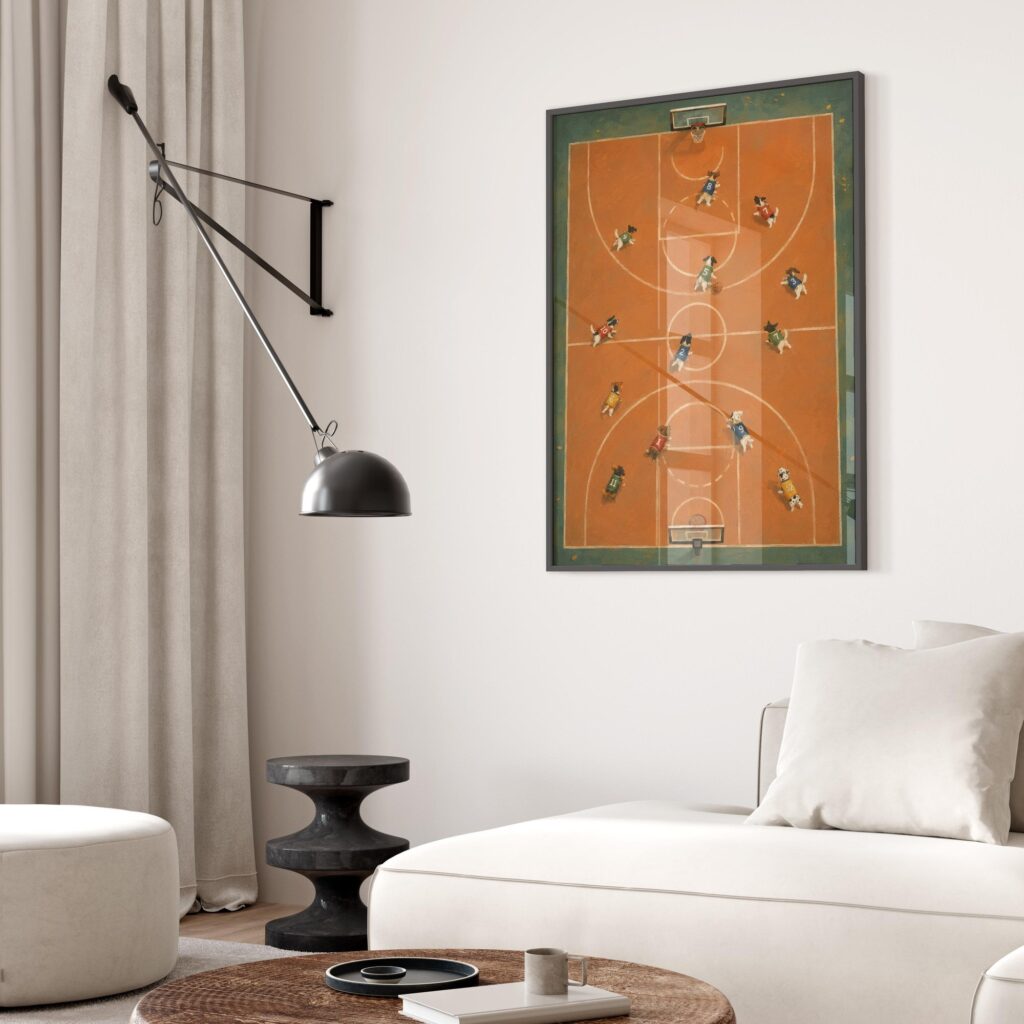 Dogs Playing Basketball Print