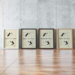 Dogs Playing Tennis Ink Drawing Vintage Style Print