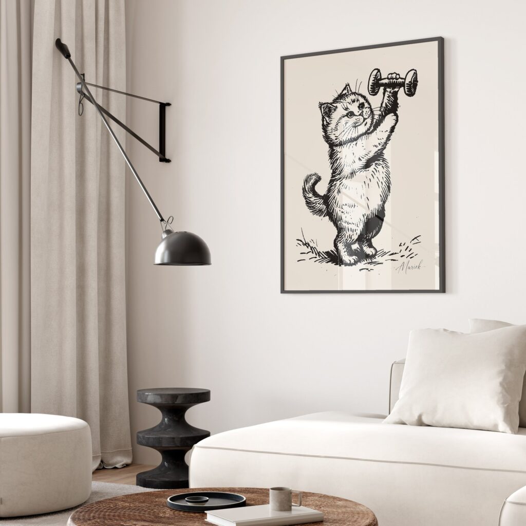 Fitness Cat Print