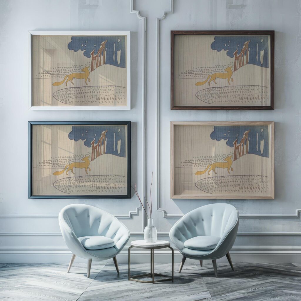 Fox in the Rain Nursery Art Print