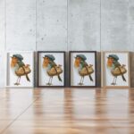 French Robin Bird Watercolor Art Print