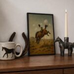 Frog Cowboy on a Bucking Bronco Print