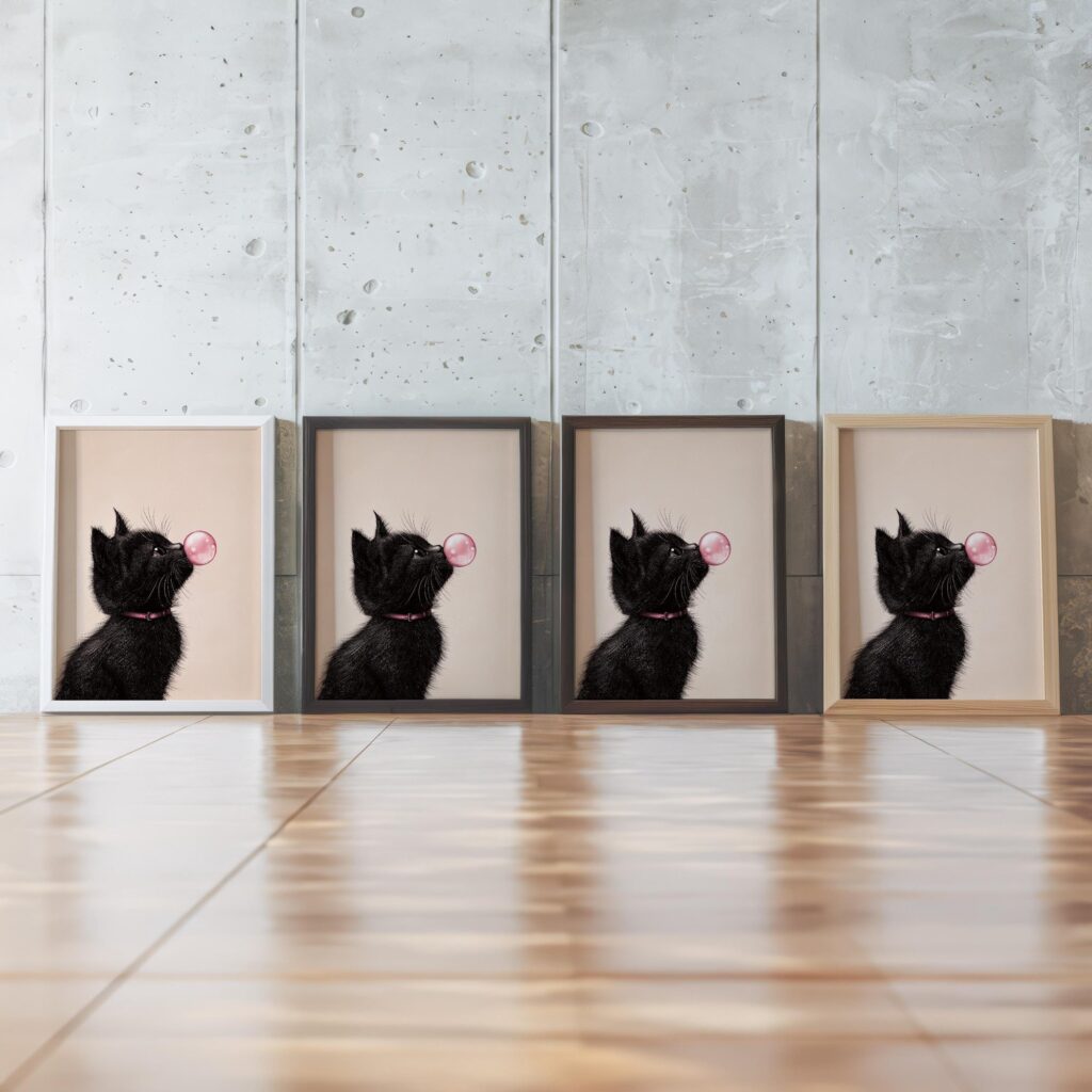 Funny Black Cat Print