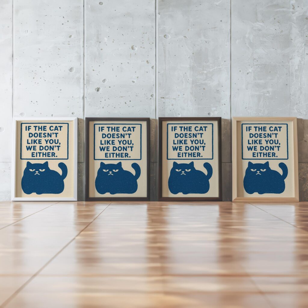 Funny Cat Entry Sign Wall Art