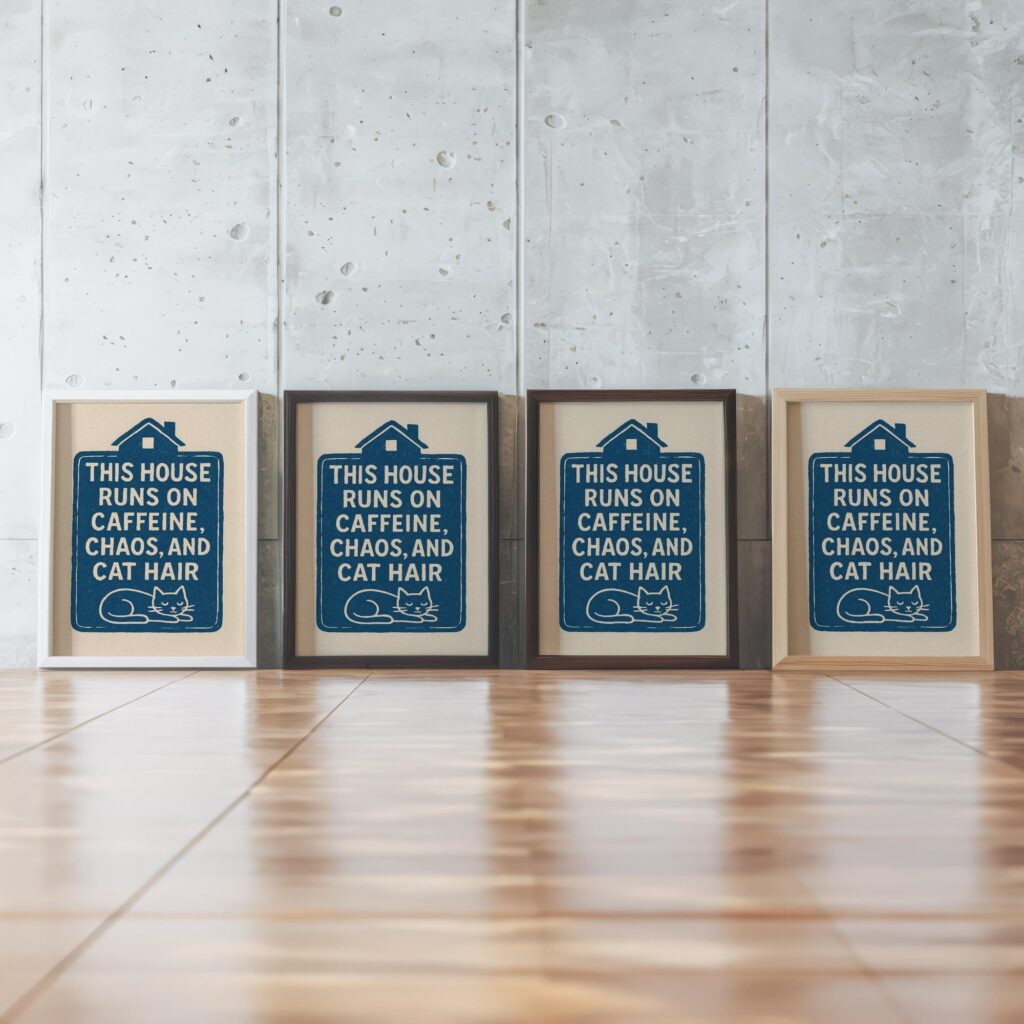 Funny Cat House Print