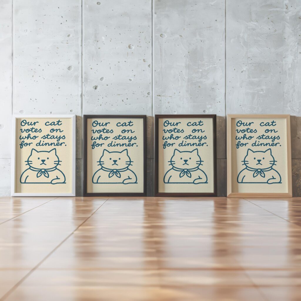 Funny Cat Kitchen Wall Art