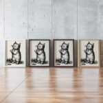 Funny Cat With Headphones Print