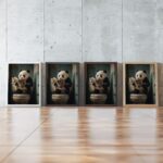 Funny Panda Bathroom Print