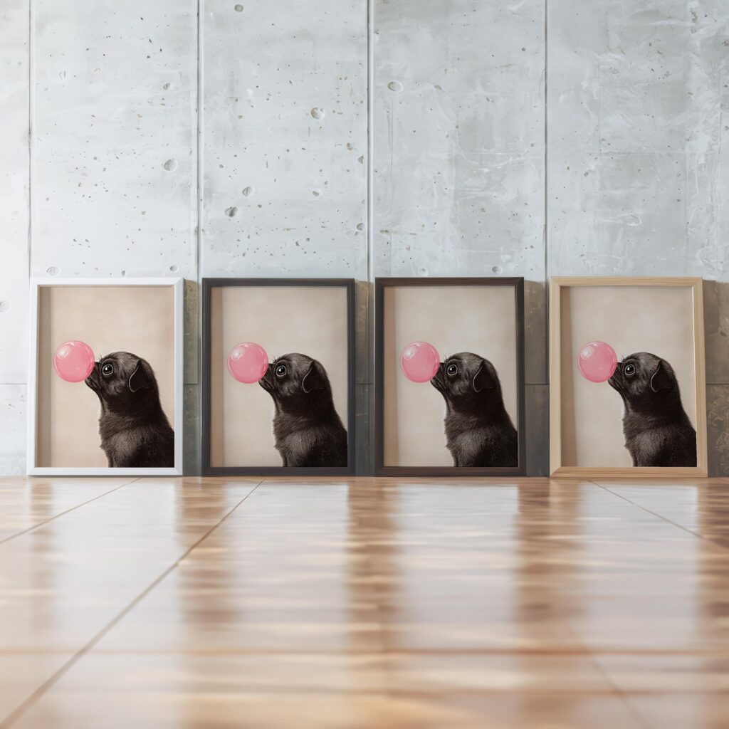 Funny Pug Bubble Gum Print