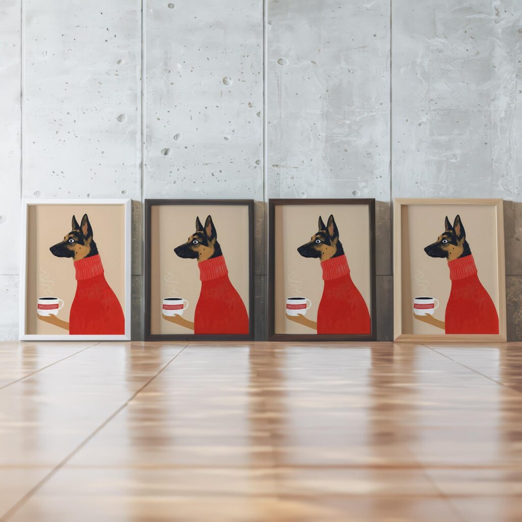 German Shepherd Coffee Art Print