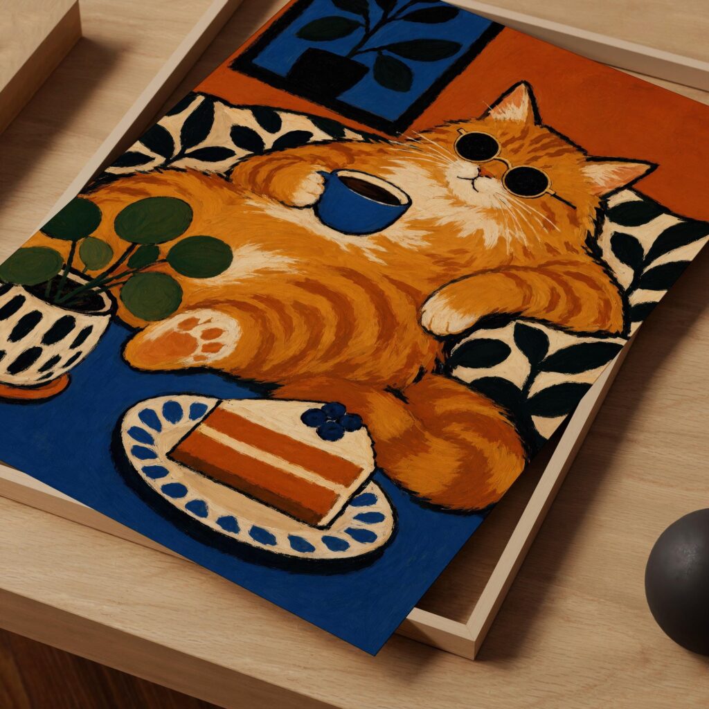 Ginger Cat Coffee Print
