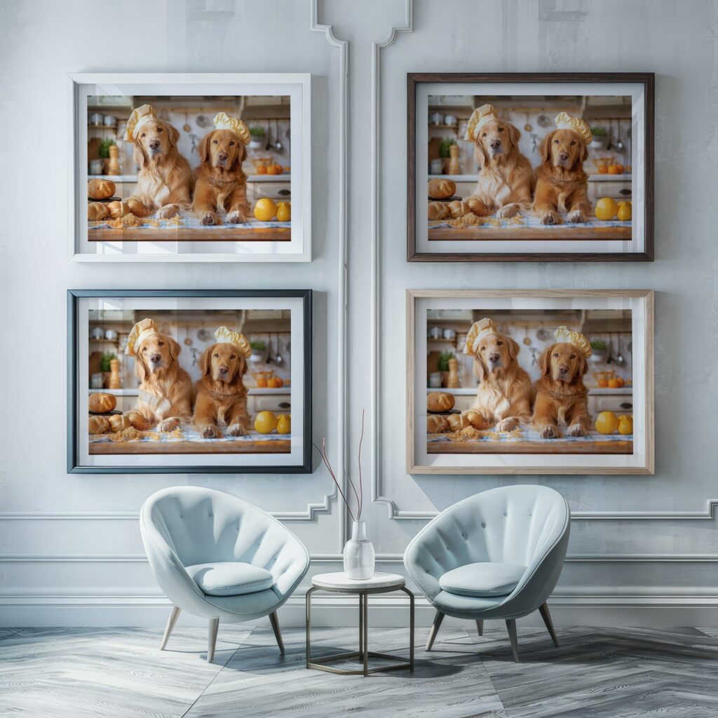 Golden Retriever Chefs Kitchen Print