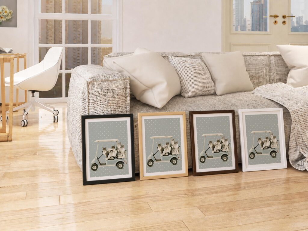 Golf Cart Cats Print