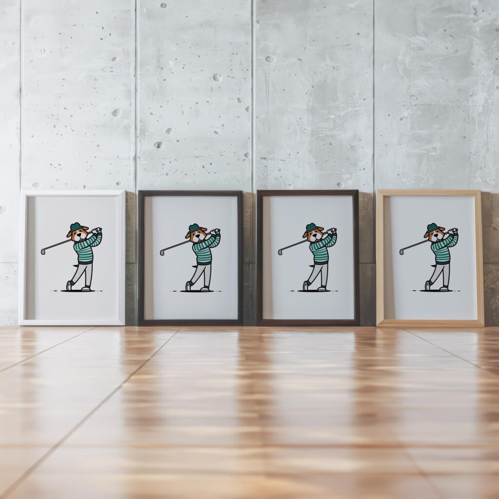 Golf Dog Minimalist Print