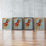 Grasshopper and Dragonfly Painting Print Set