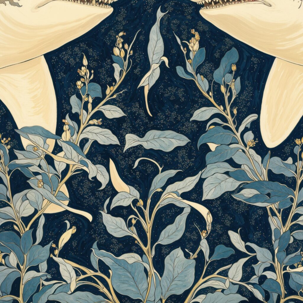 Great White Shark Botanical Print