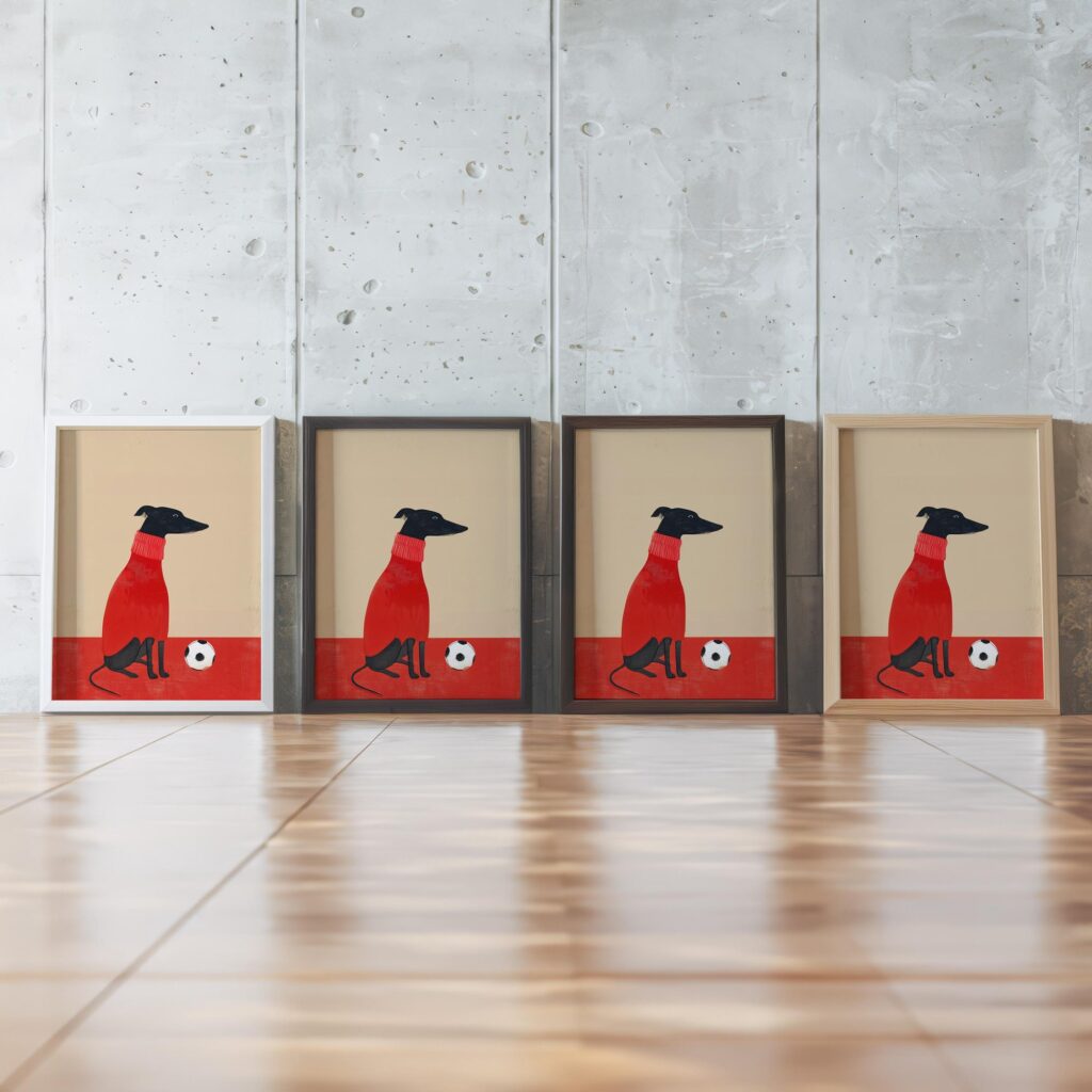 Greyhound Dog Soccer Wall Art