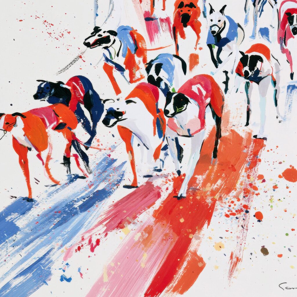 Greyhound Racing Print