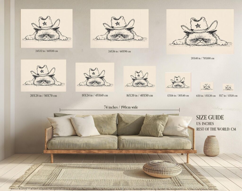Grumpy Cowboy Cat Sheriff Print