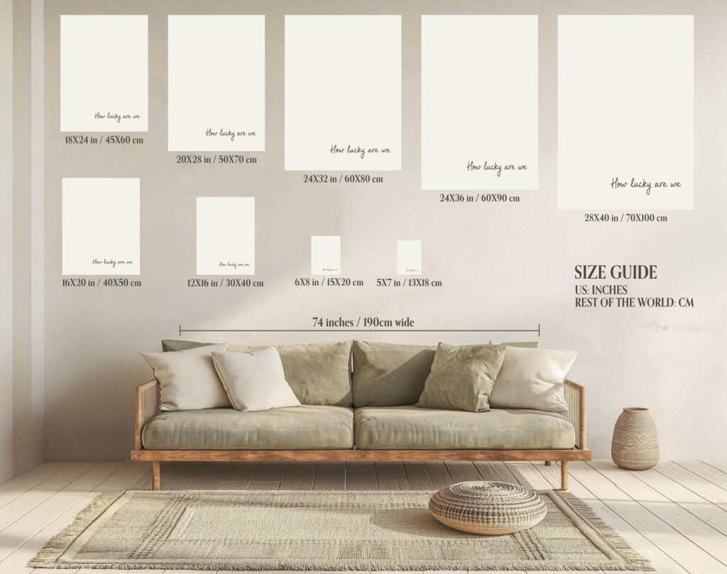 How Lucky Are We Quote Minimalist Neutral Print