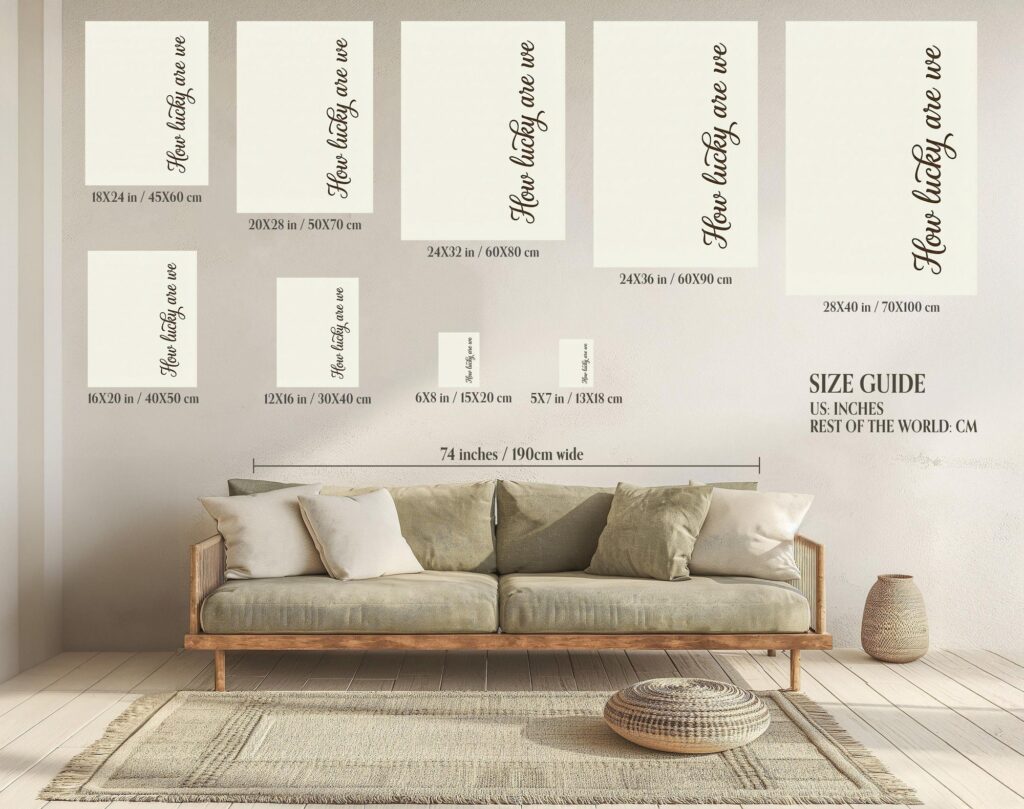 How Lucky Are We Quote Minimalist Script Print