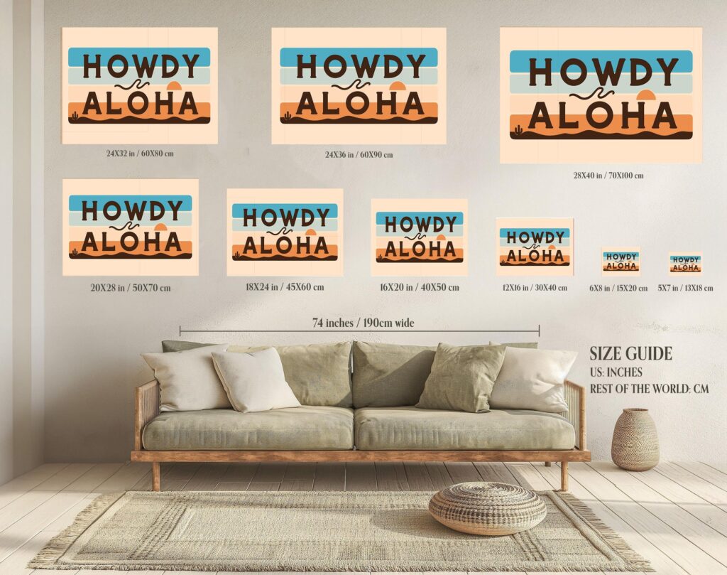 Howdy Aloha Typography Art Print
