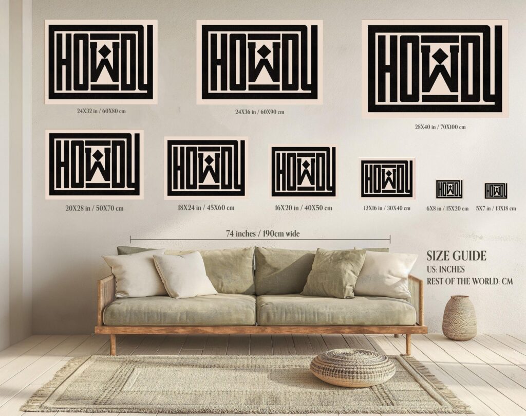 Howdy Black Diamonds Print