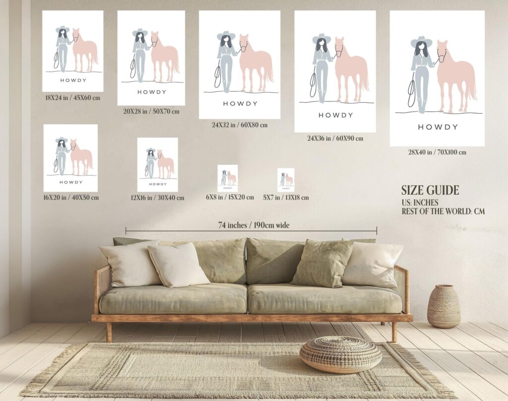 Howdy Cowgirl Minimalist Print