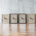 Japanese Deer Vase Print