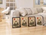 Japanese Frog on Lily Pad Print