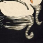Japanese Swans Print Bird Art Japandi Decor Signed Ohara