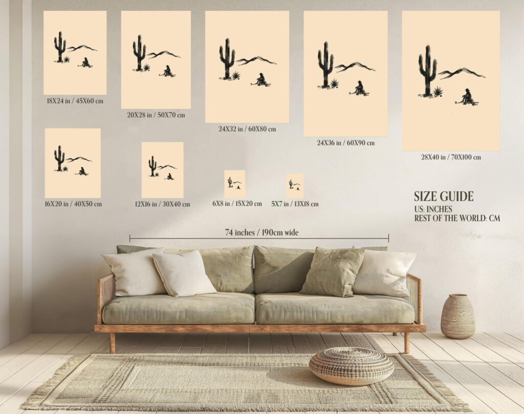 Lonely Cowboy Desert Western Print