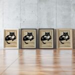 Mid Century Cat Reading Print