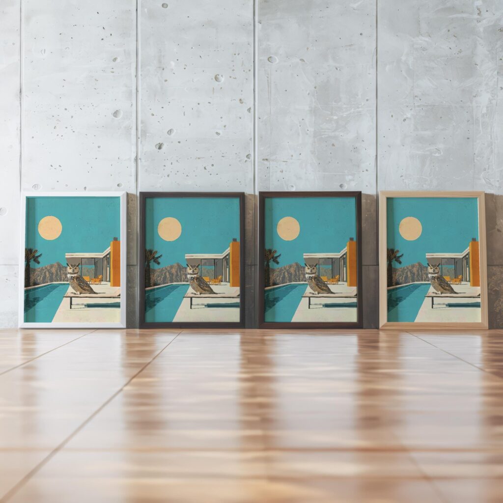 Mid Century Modern Owl Art Print