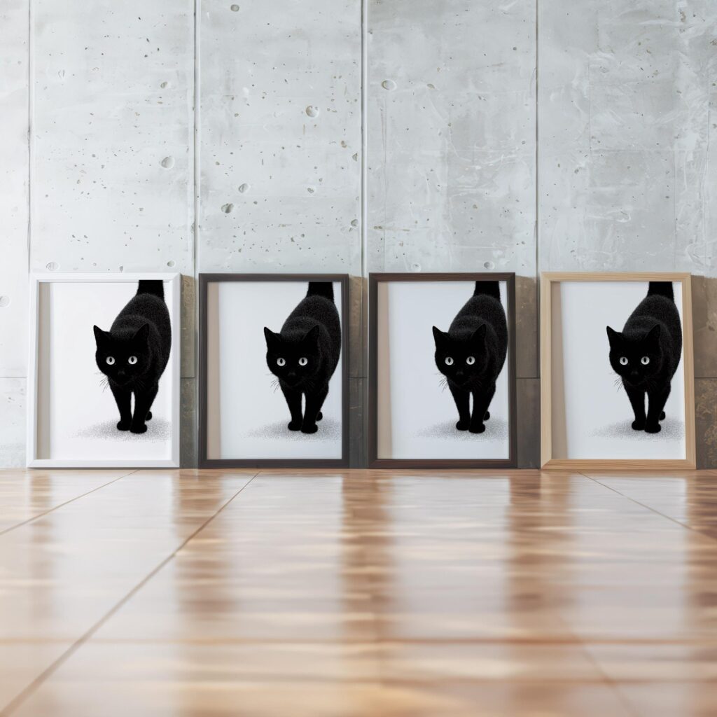 Minimalist Black Cat Art Print