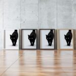Minimalist Black Cat Art Print