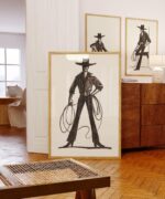 Minimalist Cowboy Wall Art Set of 3