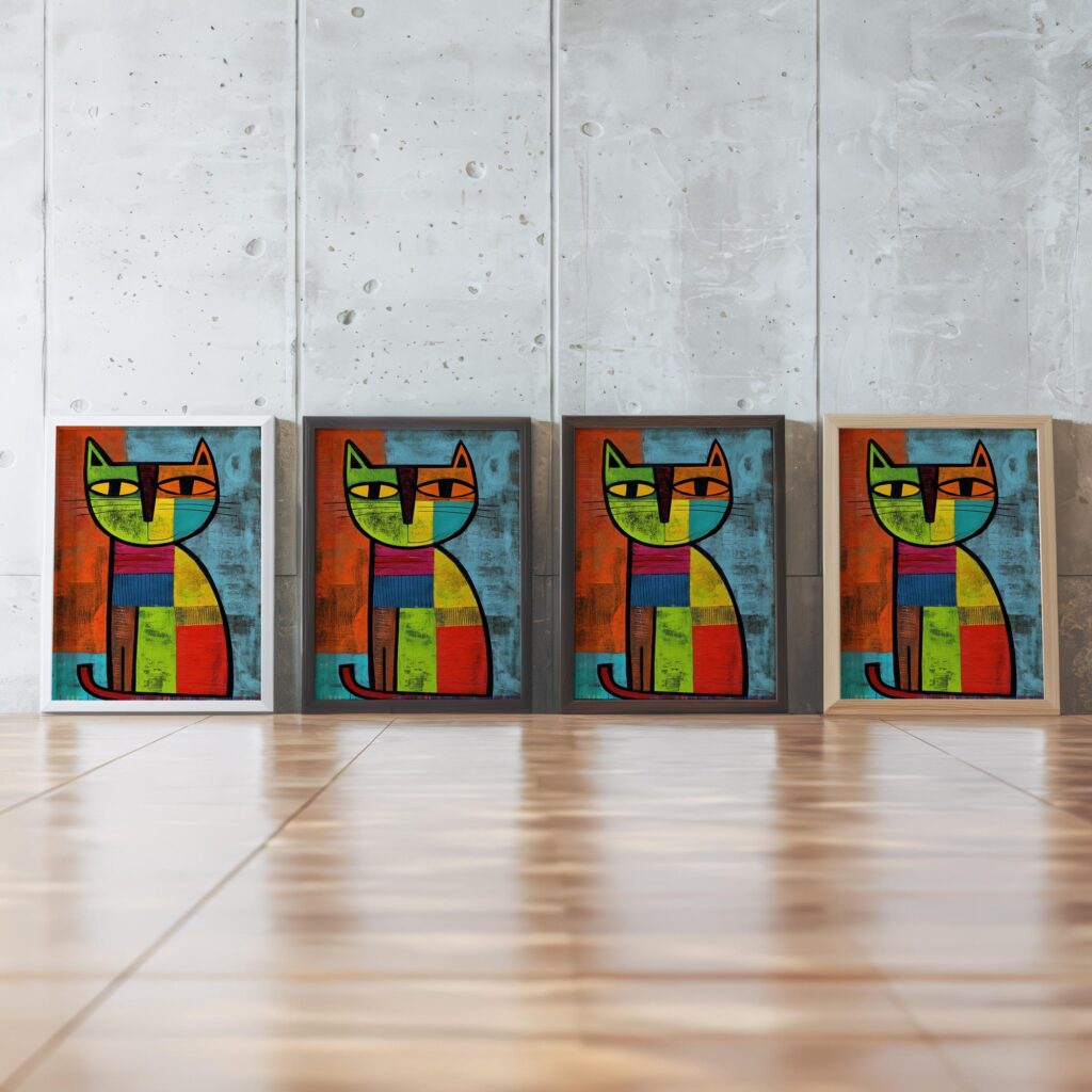 Modern Abstract Cat Art Print