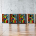 Modern Abstract Cat Art Print