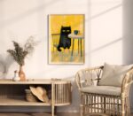 Moody Black Cat Print