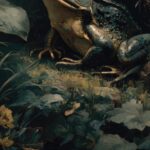 Moody Frog in Forest Oil Painting Print