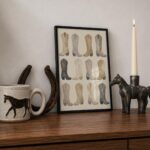 Neutral Cowgirl Cowboy Boots Print
