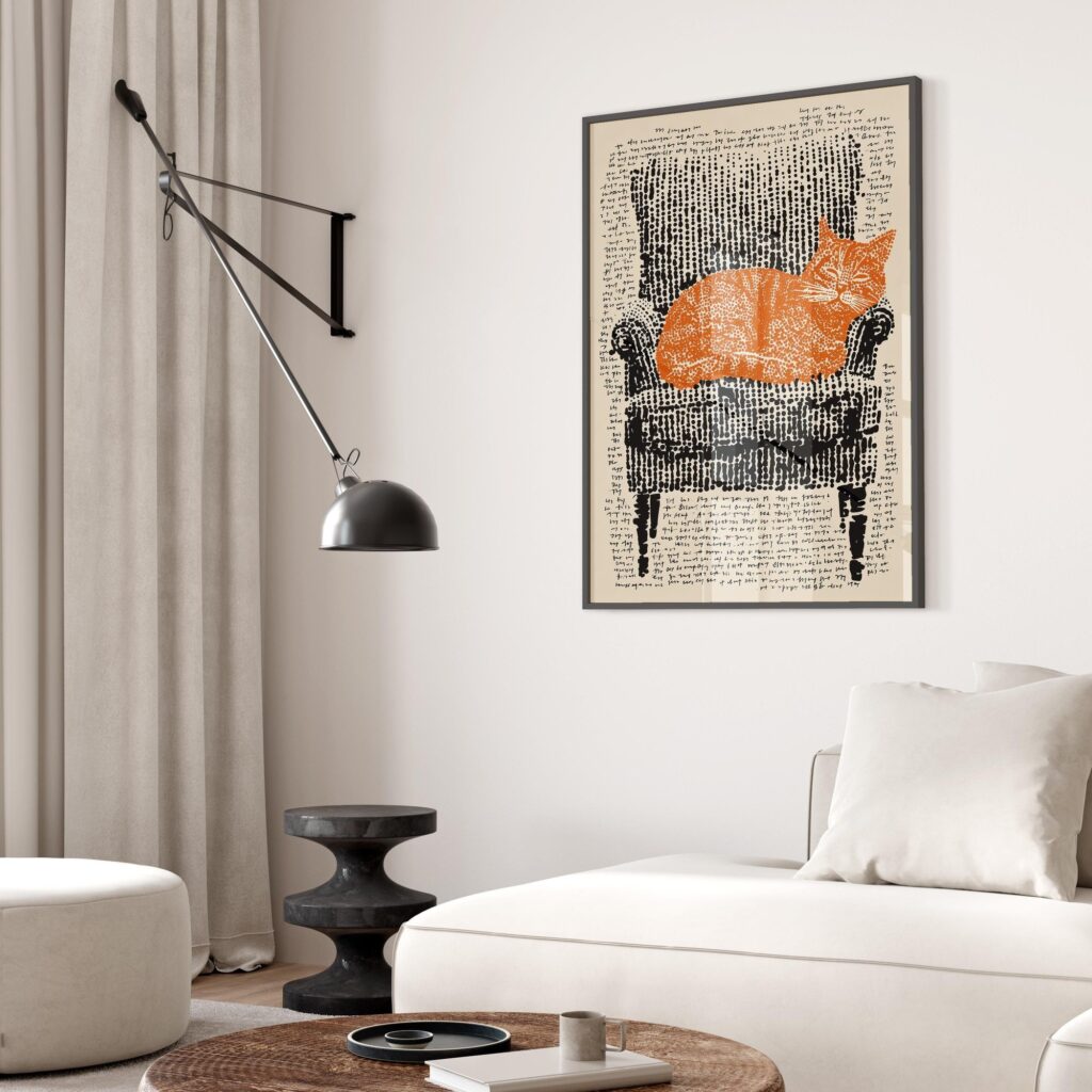 Orange Cat on Chair Print