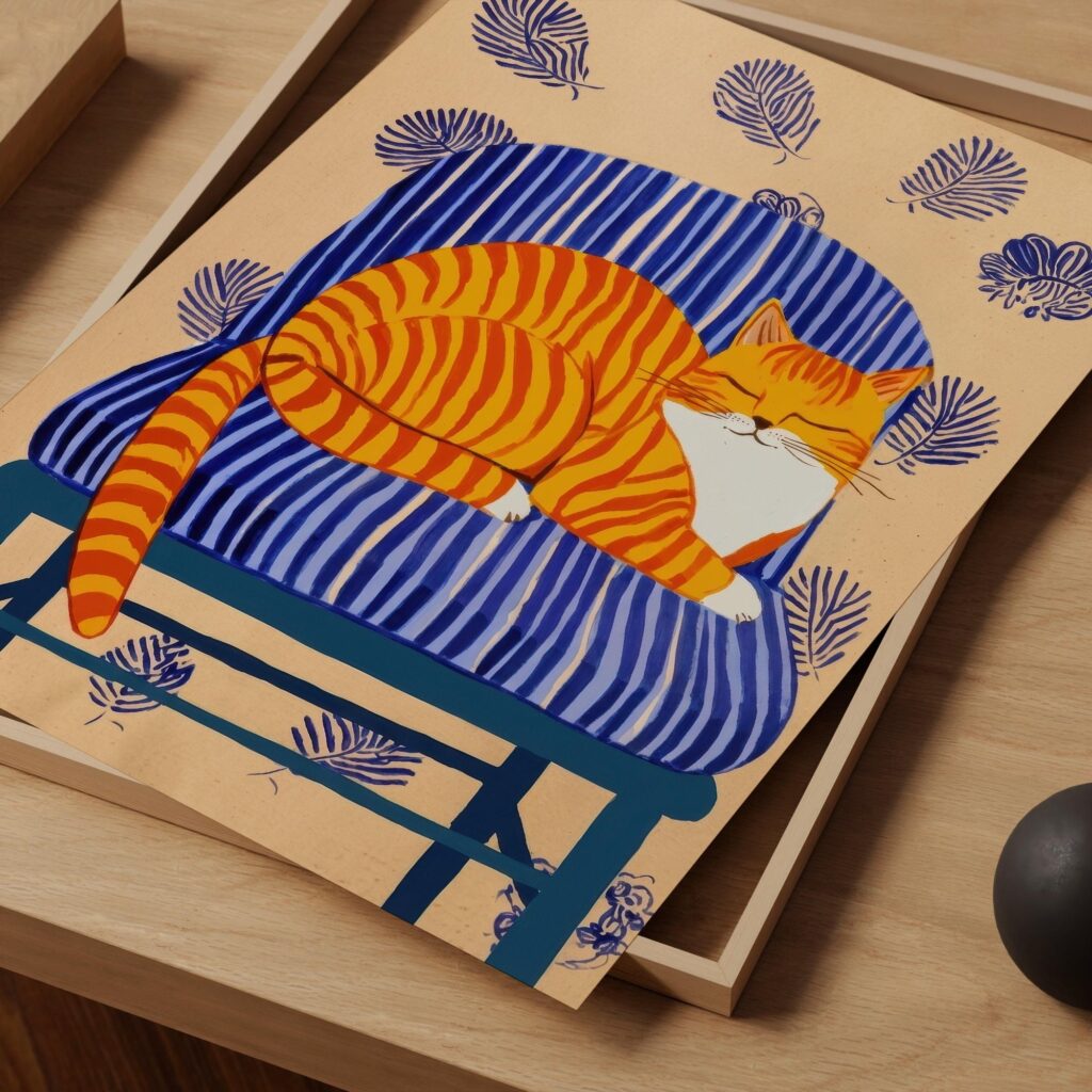 Orange Tabby Cat Print