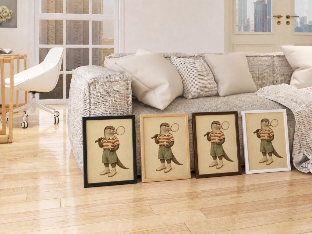 Otter Playing Badminton Print