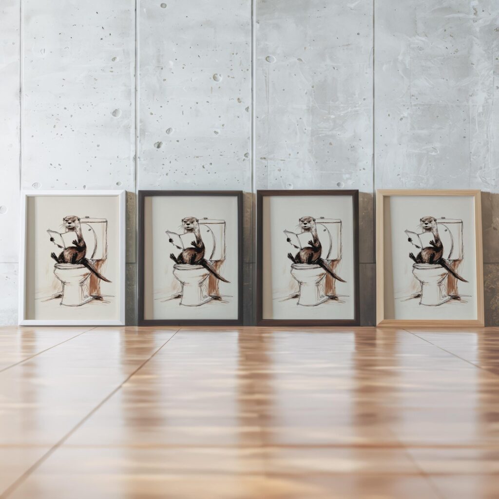 Otter Reading in the Bathroom Print