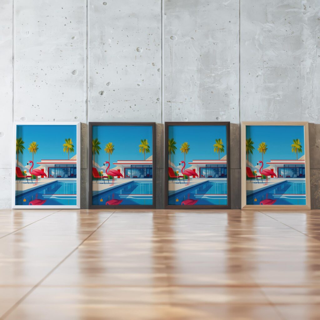 Palm Springs Flamingo Art Print