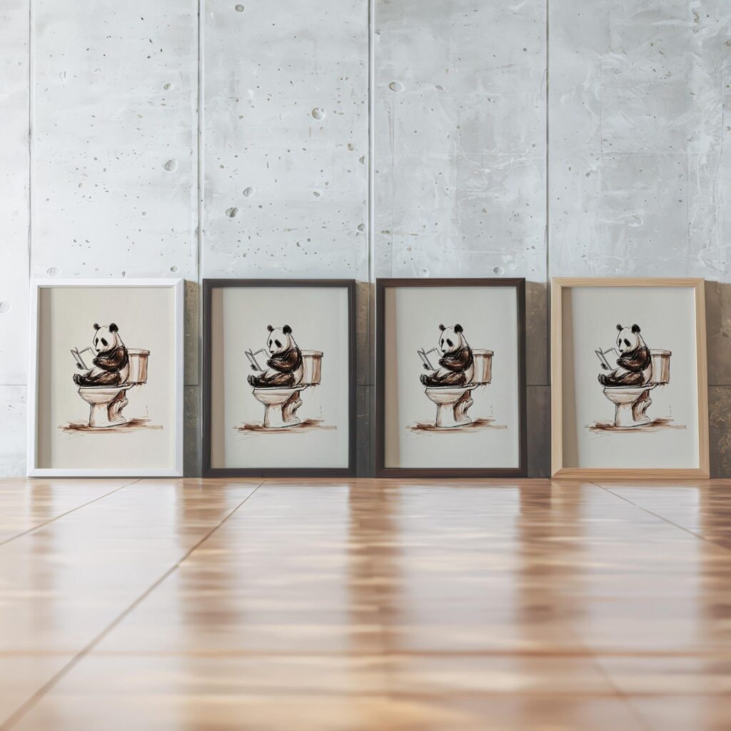 Panda Bathroom Art Print