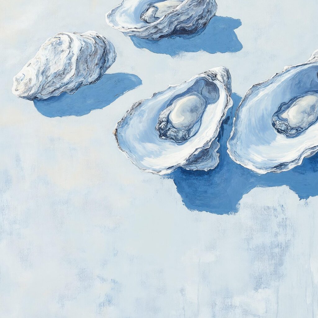 Pastel Blue Oyster Shell Art Print